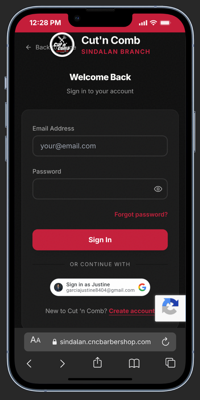 Login Screen